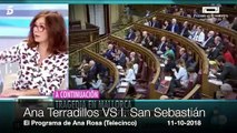 Terradillos, irritada defendiendo a la ministra Lola, manda callar a Isabel San Sebastián