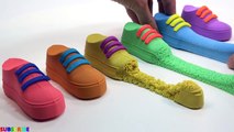 Learn Colors Kinetic Sand VS Mad Mattr Rainbow Shoes Surprise Toys How To Make For Kids