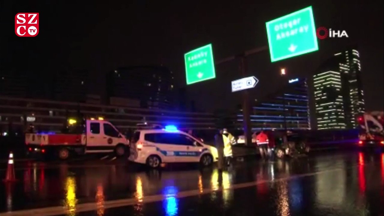 Kaza yapan cip bariyerlere ok gibi saplandı