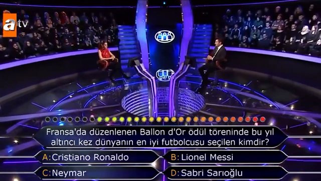 Sabri Sarıoğlu sorusu Kim Milyoner Olmak İster'e damga vurdu