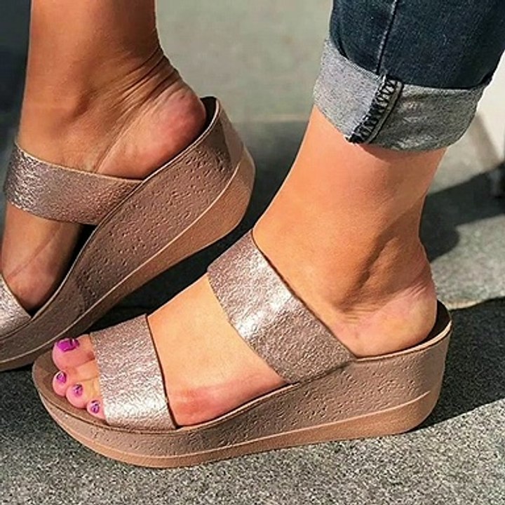 Latest  Platform wedge sandals/slippers 2019-2020
