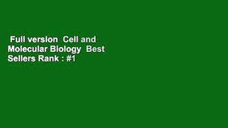 Full version  Cell and Molecular Biology  Best Sellers Rank : #1