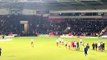 Sunderland AFC players and fans celebrate at Doncaster Rovers