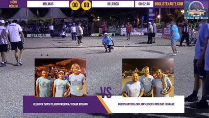 Beau 16ème MOLINAS vs HELFRICK International à pétanque de Bastia août 2019