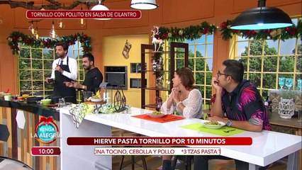¡Rica y económica receta de tornillo con pollito en salsa de cilantro! | Venga La Alegría