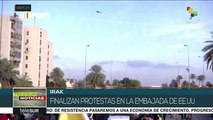 Iraquíes cesan protestas frente a la embajada de EE.UU. tras ataques