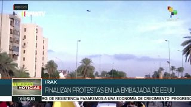 Iraquíes cesan protestas frente a la embajada de EE.UU. tras ataques