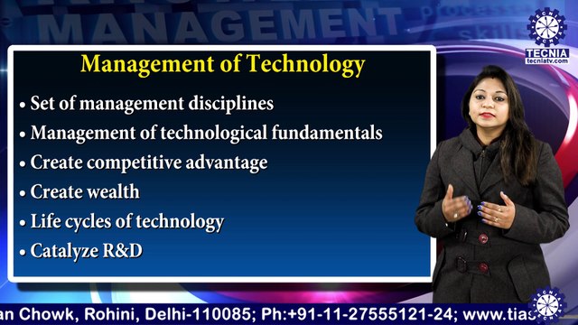 MBA || Dr. Kanika Gupta || Management of Technology || TIAS || TECNIA TV