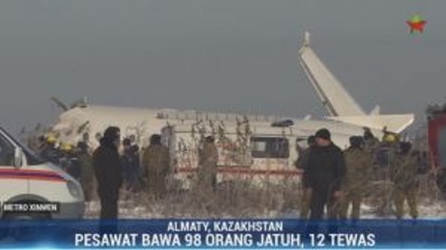 Pesawat Jatuh di Kazakhstan Tewaskan Belasan Orang