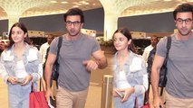 Alia Bhatt & Ranbir Kapoor fly for New York vacation; Watch video | FilmiBeat