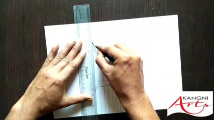 How to draw a 3d Swastik - By Kangni Arts
