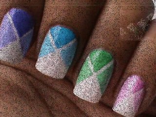 Color Blocking Nail Design (Both Long)