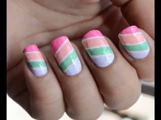 Colorful Nail Designs_ Blocks of Pastel Nail Polish Designs!