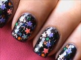 How to Do Star nail Art Designs _ Glitter Nail Polish