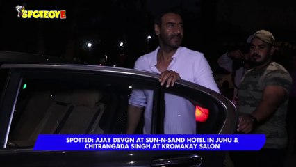 Spotted: Ajay Devgn at Sun-n-Sand Hotel in Juhu & Chitrangada Singh at Kromakay Salon