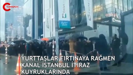 Fırtına uyarılarına rağmen yurttaşlar itiraz kuyruğunda!