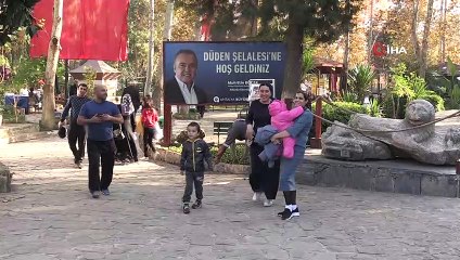 Düden şelalesi içerisindeki tarihi eserler kayıt altına alındı