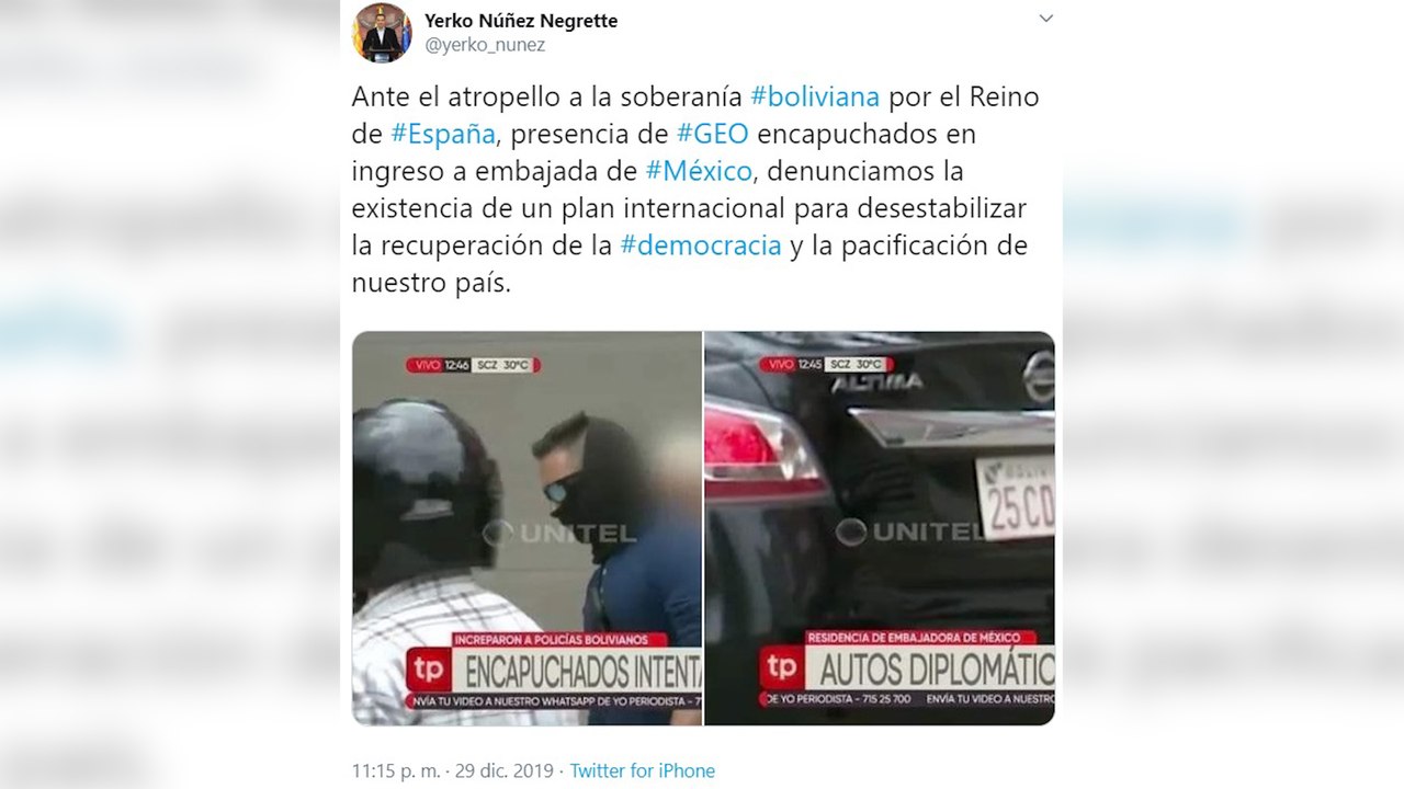 Bolivia denuncia "un plan" para "desestabilizar" el país