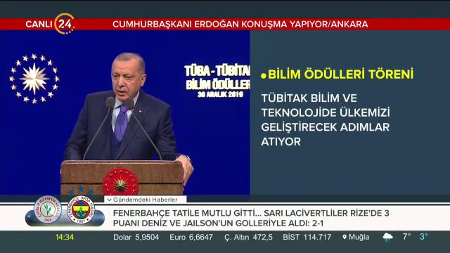 #CANLI Başkan Erdoğan TÜBA Bilim Ödülleri Töreninde