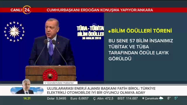 #CANLI Başkan Erdoğan TÜBA Bilim Ödülleri Töreninde