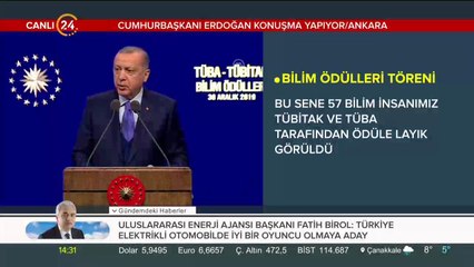 #CANLI Başkan Erdoğan TÜBA Bilim Ödülleri Töreninde