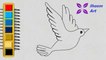 How to draw a Bird for kids ||  Bird drawing tutorial so easy || Bird Drawing Lesson Step by Step