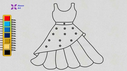 How to Draw a Dress Design 1 || Dresses Drawing step by step || Shaem Art