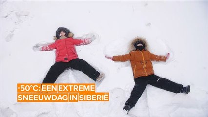 Een extreme sneeuwdag in Siberië