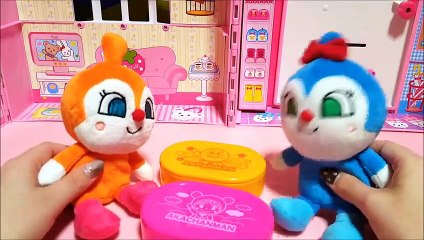 ドキンちゃん おもちゃアニメ コキンちゃんがアンパンマンお弁当を作ってピクニック【キャラ弁クッキングごっこ】ぽろりんキッズ