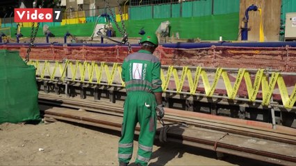 شاهد.. مترو العتبة ـ الكيت كات الحفار العملاق يستعد لعبور النيل