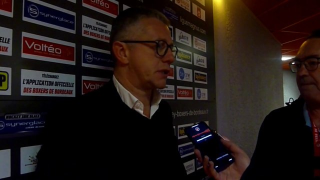 Hockey sur glace Interview d'Olivier Dimet, Coach des Boxers de Bordeaux, le 28/12/2019 (Bordeaux VS Chamonix - SLM)