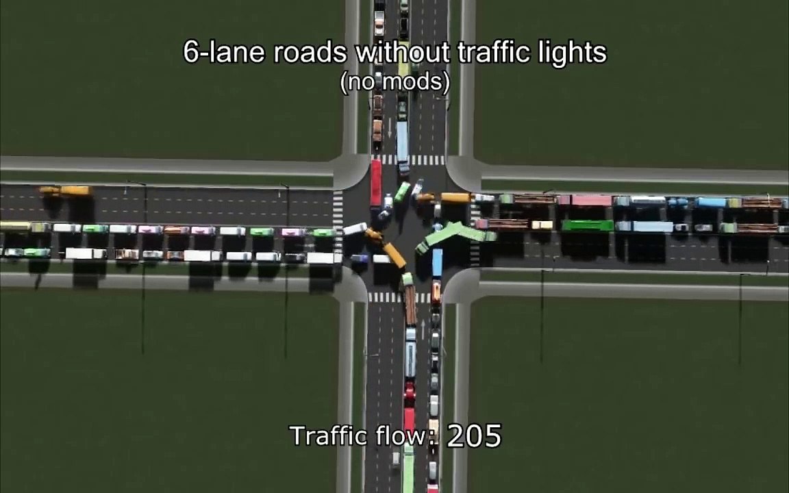 Cette vidéo montre le trafic dans 30 carrefours à 4 voies en mode accélérée, et elle est juste impressionnante.