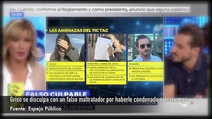 Griso se disculpa en directo con un falso maltratador machista por haberle condenado a galeras a destiempo