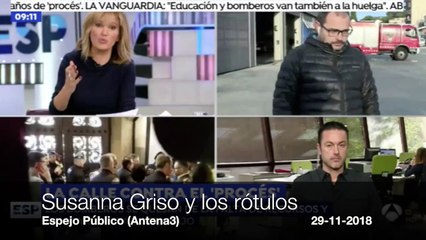 Susanna Griso se queja por los rótulos de su programa