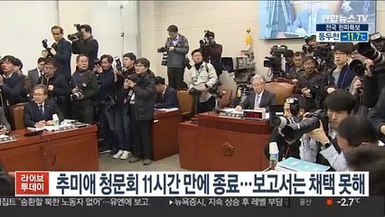 추미애 청문회 11시간만에 종료…보고서는 채택 못해