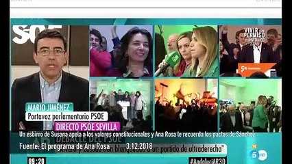 Un esbirro de Susana Díaz apela a los valores constitucionales y Ana Rosa le mete un palo de órdago