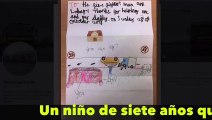 Este niño de 7 años sobrevive a un mortal accidente y se lo agradece a los bomberos con un emotivo dibujo