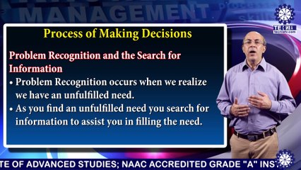 MBA ||Dr. Arun Bhatia || The Process of Making Decisions || TIAS || TECNIA TV