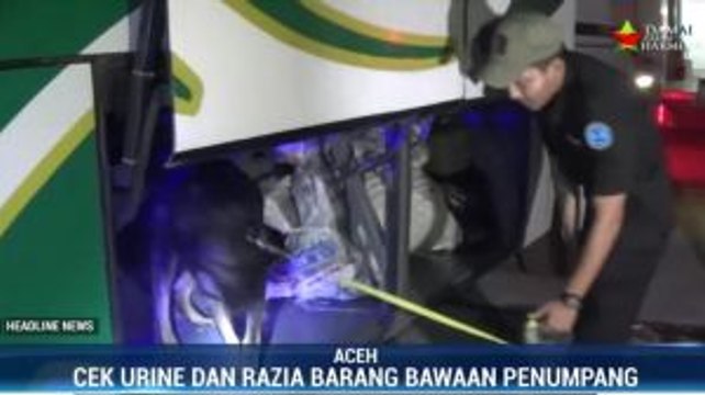 Petugas Razia Narkoba di Terminal Bus Banda Aceh