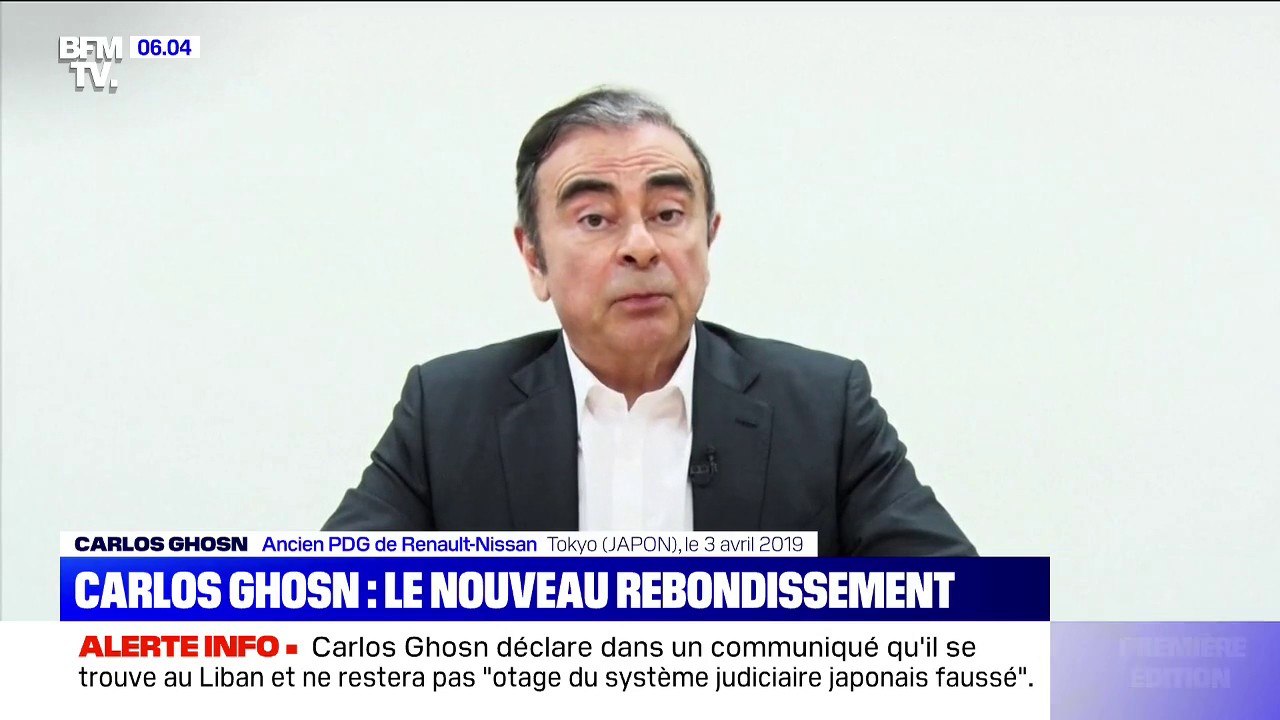Carlos Ghosn confirme être au Liban et dit s'être libéré de "l'injustice" et de "la persécution politique"
