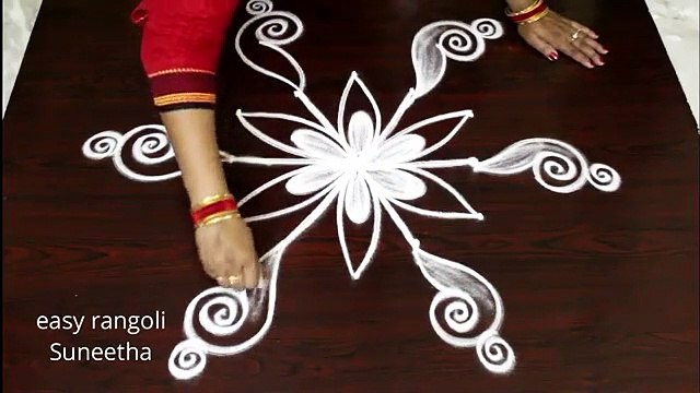 5 dots special kolam easy rangoli new muggulu with dots Latest designs by Suneetha