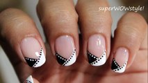 Black and White Nail Art _ In French Tip Manicure!