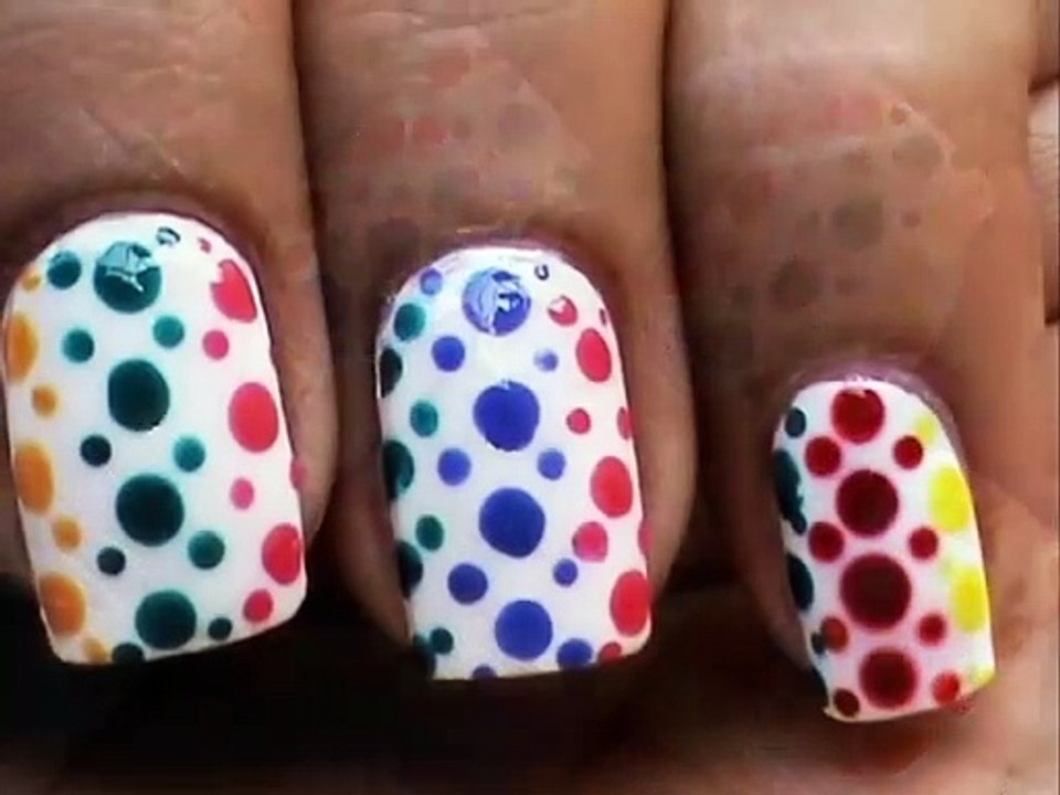 Dotting Nail Art Designs For Beginners _ _Cute Polka Dot Nails_