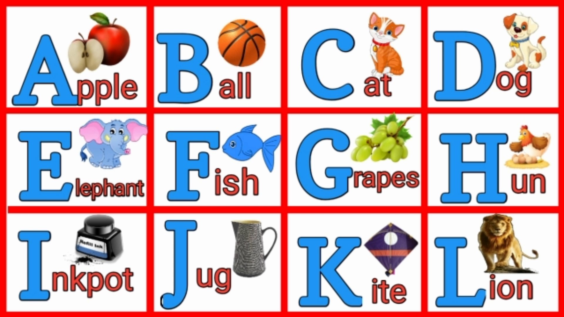 A For Apple B For Boll English Varnamala Hindi Alphabets Alphabets Hindi Varnamala Baby A For Apple B For Ball C For Cat Abc Phonics Song With Image Alphabets For Kids Alphabets