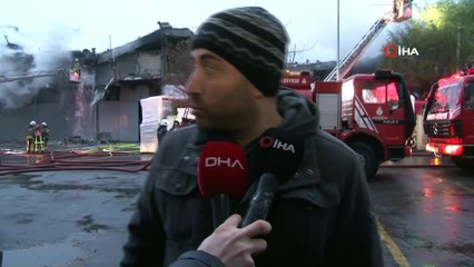 Yanan fabrikaya itfaiye ekiplerinin müdahalesi sürüyor