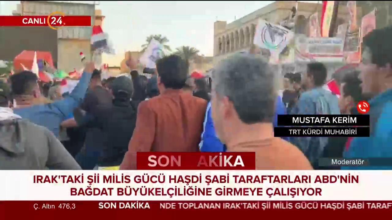 #SONDAKİKA Haşdi Şabi taraftarları büyükelçiliğe girmeye çalışıyor