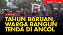 Sambut Tahun Baru 2020, Warga Bangun Tenda Penuhi Pantai Ancol