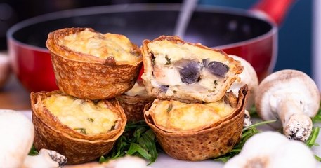 Dévorez les Cup'Crêpes poulet et champignons à la crème, un vrai délice !