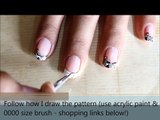 French Manicure Nail Art - Designs Black and White