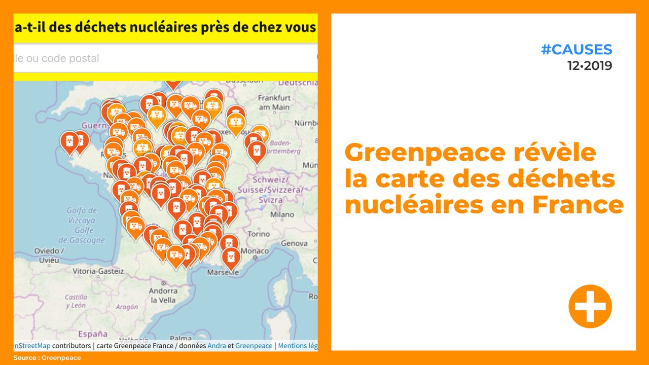 Greenpeace révèle la carte des déchets nucléaires en France